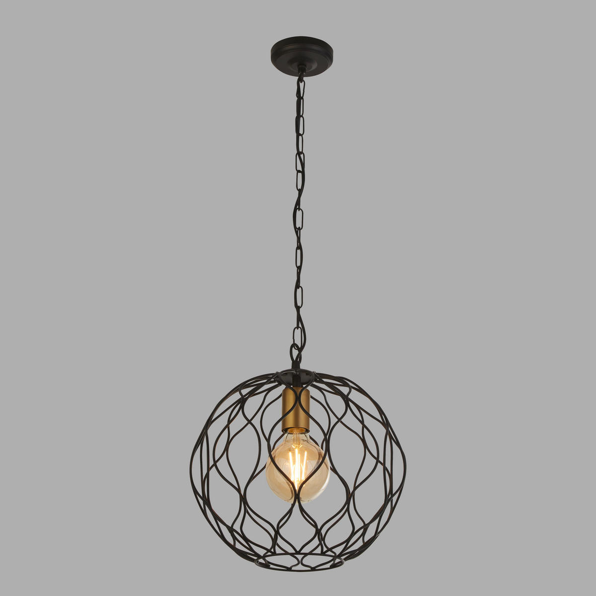 HÄNGLAMPA Finesse 31.5/33 cm  - svart/guldfärgad, Modern, metall (31.5/33cm)