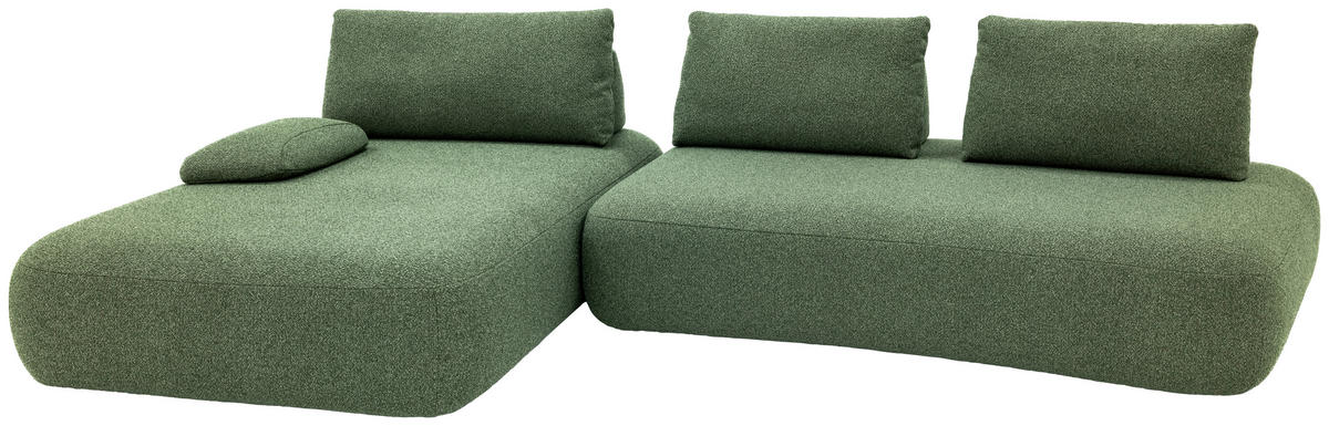 ECKSOFA Chilliano Grün Webstoff  - Schwarz/Grün, Design, Kunststoff/Textil (200/325cm) - Chilliano