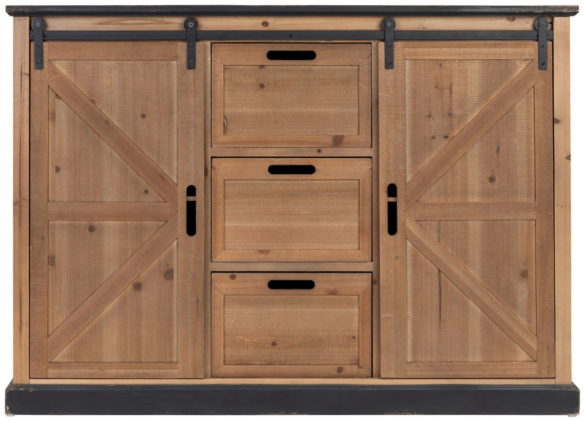 HIGHBOARD  in 120/86/40 cm  - Schwarz/Naturfarben, LIFESTYLE, Holz/Holzwerkstoff (120/86/40cm) - Livetastic