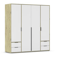 DREHTÜRENSCHRANK in Weiss, Eiche Artisan  - Weiss/Eiche Artisan, Basics, Holzwerkstoff/Metall (187/194/53cm) - Boxxx