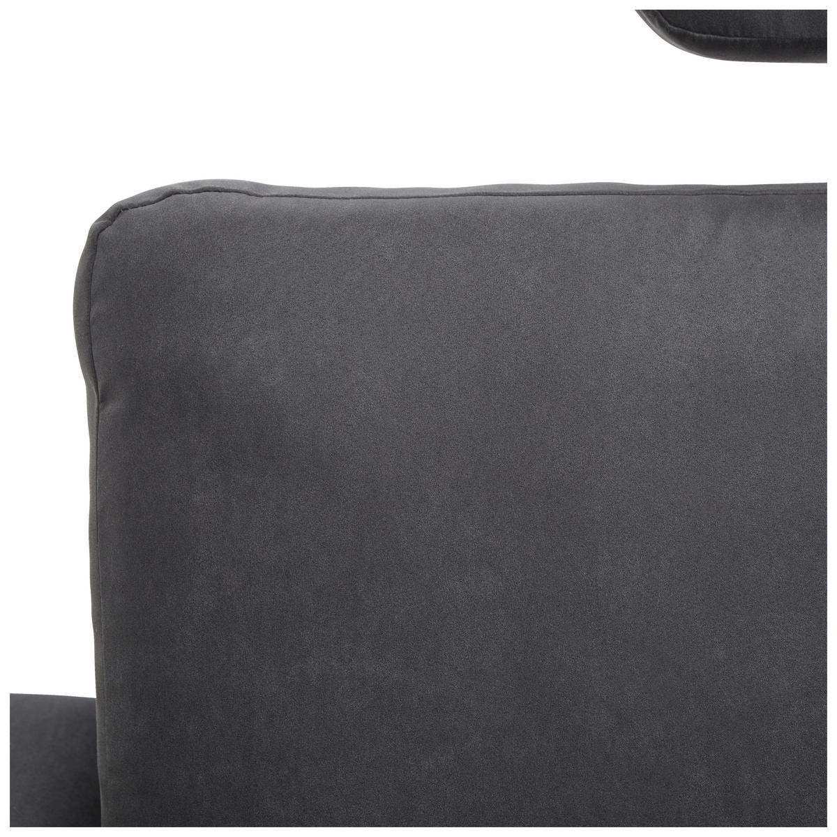 ECKSOFA in Mikrofaser Anthrazit  180/302 cm  - Anthrazit/Schwarz, KONVENTIONELL, Textil/Metall (180/302cm) - Carryhome