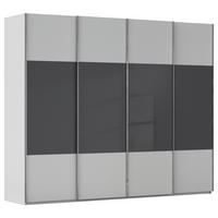 SCHWEBETÜRENSCHRANK 271/235/68 cm 4-türig Grau, Schwarz  - Chromfarben/Schwarz, KONVENTIONELL, Glas/Holzwerkstoff (271/235/68cm) - Novel
