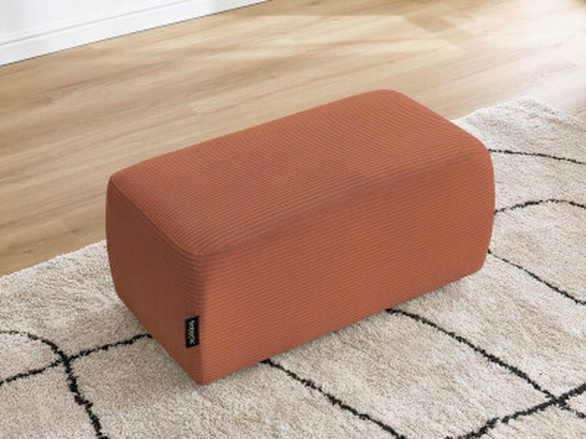 HOCKER ATILLA Cord Orange  - Schwarz/Orange, MODERN, Kunststoff/Textil (92/44/48cm)