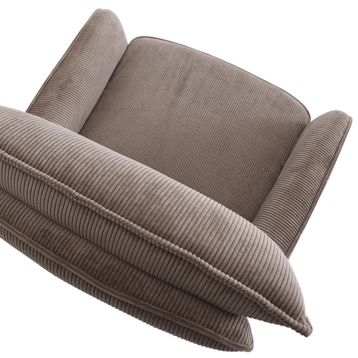 ARMLEHNSTUHL  Stoffauswahl, Sitzfläche 360° drehbar, automatische Rückholfunktion Cord  - Schwarz/Braun, Design, Textil/Metall (60/95/62cm) - Novel