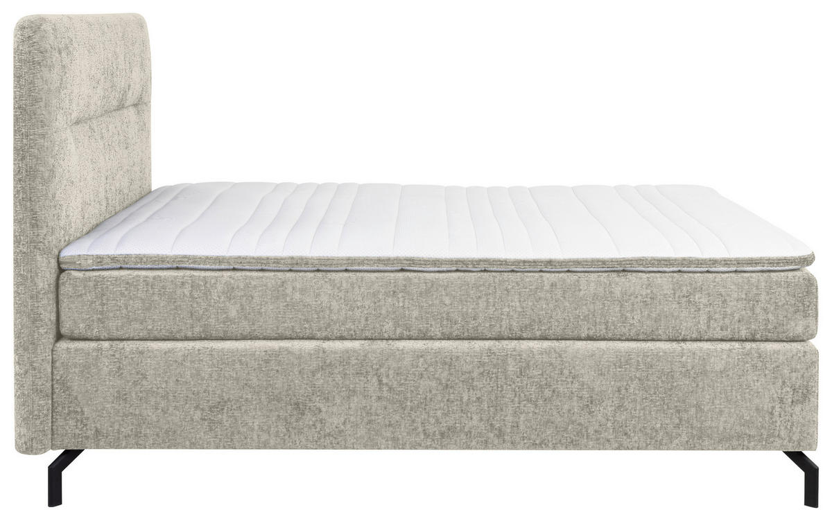 BOXSPRINGBETT 140/200 cm  in Beige  - Beige/Schwarz, Design, Textil/Metall (140/200cm) - Esposa