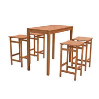 GARTENBARSET 5-teilig  - Eukalyptusholzfarben, Basics, Holz (150/120/100cm) - Gardenson