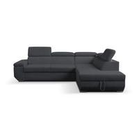 ECKSOFA LARS I Anthrazit Cord  - Chromfarben/Anthrazit, Design, Kunststoff/Textil (264/215cm) - Livetastic