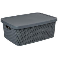 Cutie Pentru Depozitare 38,5/28/15,5 cm     - gri închis, Basics, plastic (38,5/28/15,5cm) - Homeware