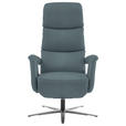 RELAXSESSEL in Leder Blaugrau  - Edelstahlfarben/Blaugrau, Design, Leder/Metall (76/119/86cm) - Dieter Knoll