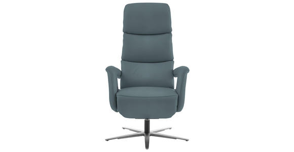 RELAXSESSEL in Leder Blaugrau  - Edelstahlfarben/Blaugrau, Design, Leder/Metall (76/119/86cm) - Dieter Knoll
