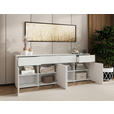 SIDEBOARD  220/80/40 cm 4 Schublade(n)  - Silberfarben/Weiß, Design, Holzwerkstoff/Kunststoff (220/80/40cm) - Xora