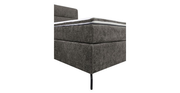 BOXSPRINGBETT 140/200 cm  in Dunkelbraun  - Dunkelbraun/Schwarz, Design, Textil/Metall (140/200cm) - Esposa