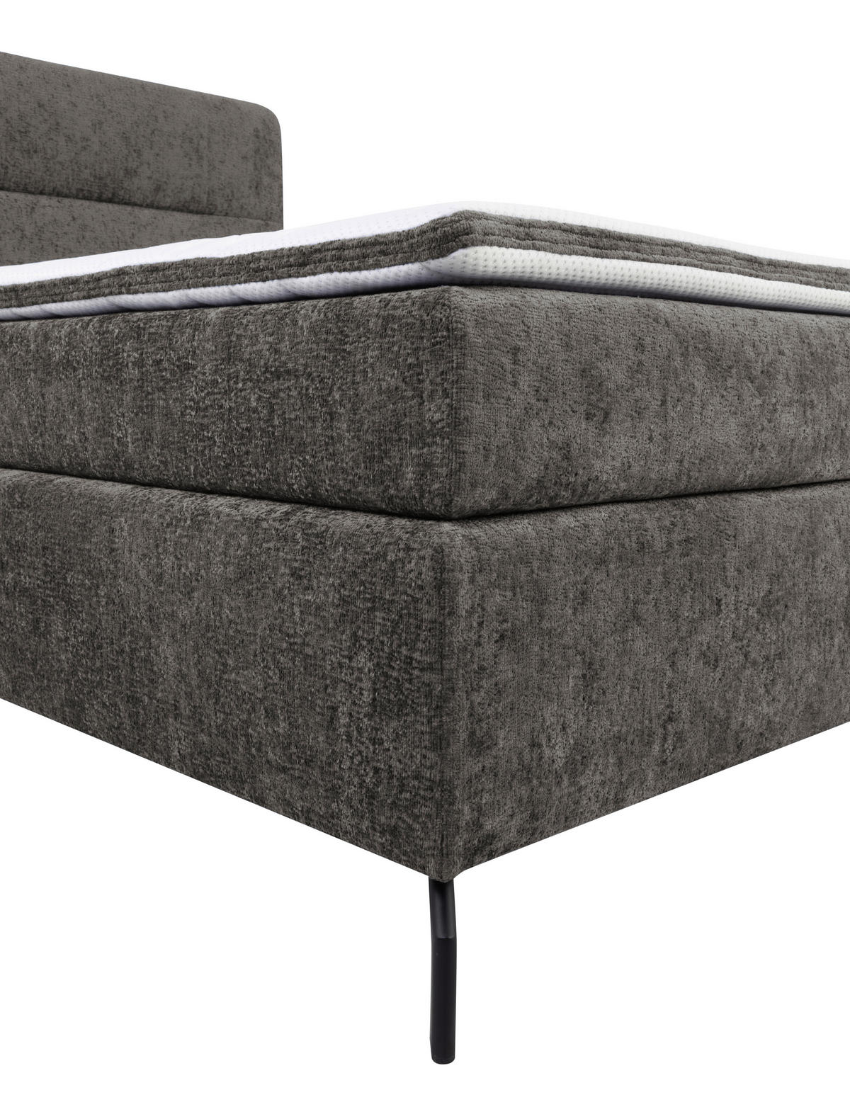 BOXSPRINGBETT 140/200 cm  in Dunkelbraun  - Dunkelbraun/Schwarz, Design, Textil/Metall (140/200cm) - Esposa