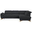 ECKSOFA in Bouclé Schwarz  287/212 cm  - Eichefarben/Schwarz, MODERN, Holz/Textil (287/212cm) - Valnatura