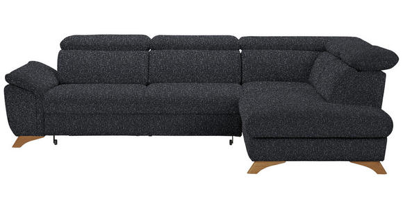 ECKSOFA in Bouclé Schwarz  287/212 cm  - Eichefarben/Schwarz, MODERN, Holz/Textil (287/212cm) - Valnatura
