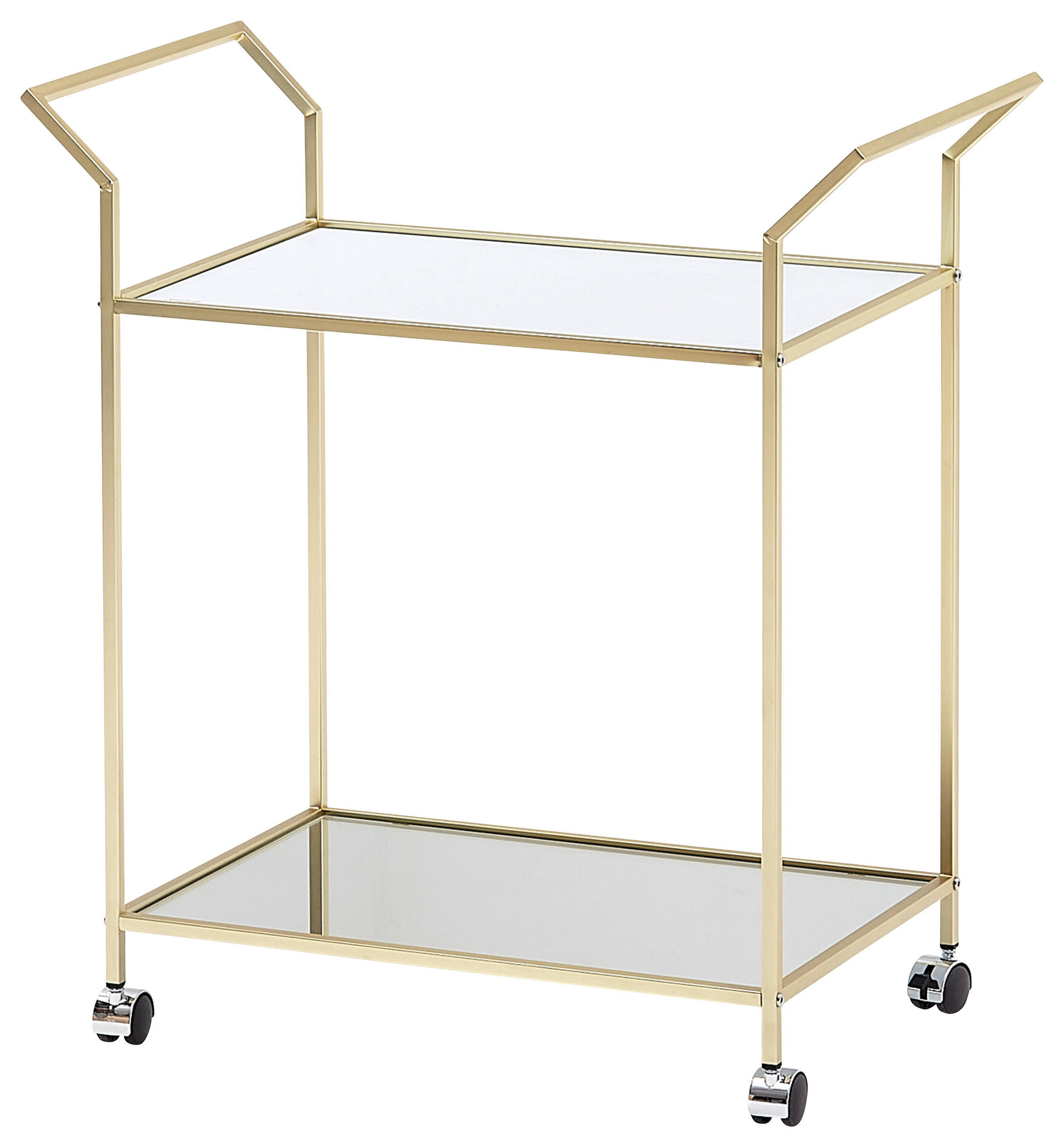 SERVIERWAGEN in Goldfarben  - Goldfarben, MODERN, Glas/Kunststoff (73/37/78cm) - MID.YOU