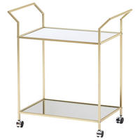 SERVIERWAGEN in Goldfarben  - Goldfarben, MODERN, Glas/Kunststoff (73/37/78cm) - MID.YOU