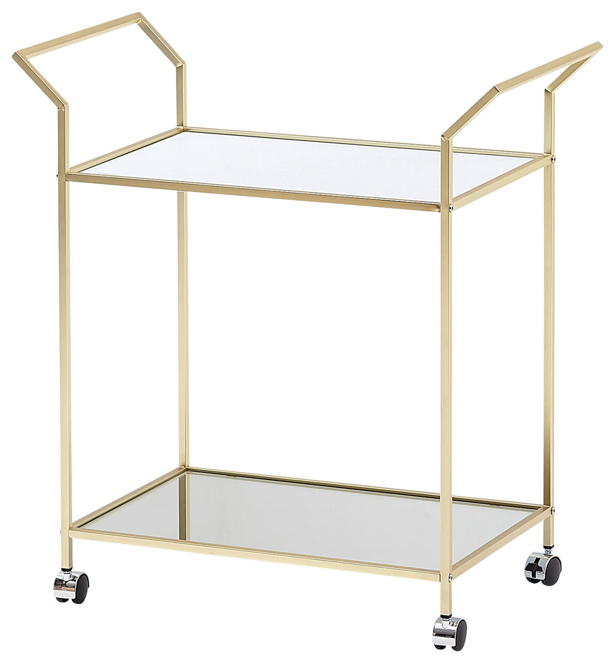 SERVIERWAGEN in Goldfarben  - Goldfarben, MODERN, Glas/Kunststoff (73/37/78cm) - MID.YOU