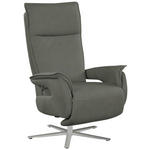 FERNSEHSESSEL Lederlook (vegan) Grau  - Edelstahlfarben/Grau, MODERN, Textil/Metall (77/116/80cm) - Cantus