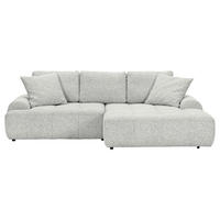 Ecksofa mit Funktion Creme Flachgewebe Zierkissen, Rückenkissen, Bettkasten, Schlaffunktion, Rücken echt, Liegefläche im Originalstoff  - Creme/Schwarz, KONVENTIONELL, Kunststoff/Textil (277/190cm) - Carryhome