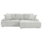 Ecksofa mit Funktion Creme Flachgewebe Zierkissen, Rückenkissen, Bettkasten, Schlaffunktion, Rücken echt, Liegefläche im Originalstoff  - Creme/Schwarz, KONVENTIONELL, Kunststoff/Textil (277/190cm) - Carryhome