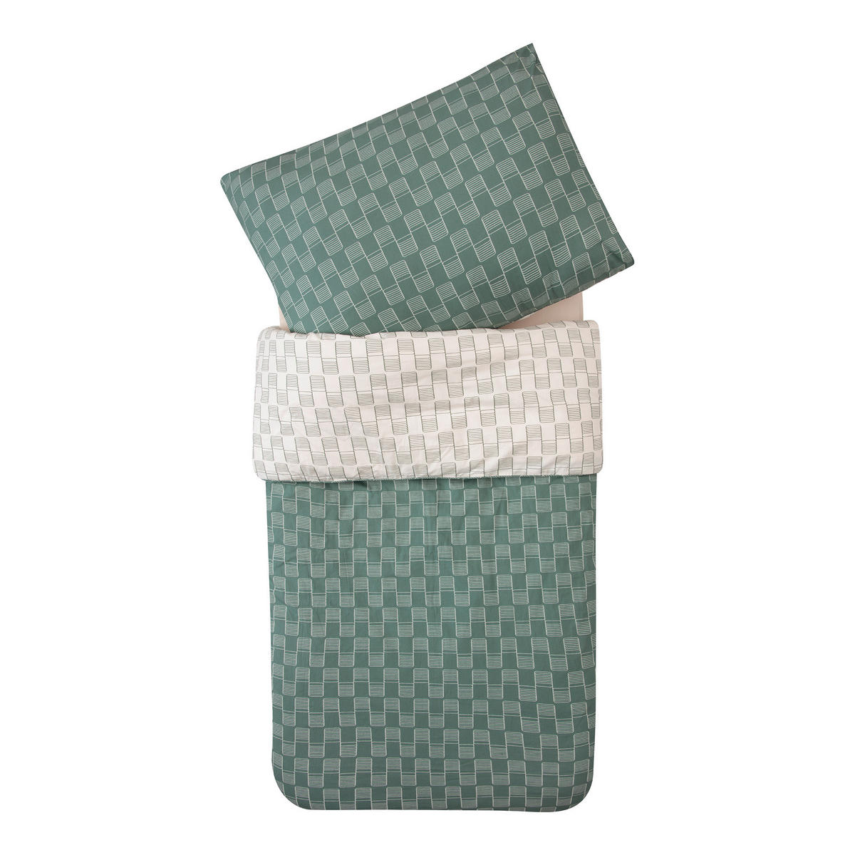 BABYBETTWÄSCHE 100/135 cm  - Dunkelgrün/Weiß, Basics, Textil (100/135cm) - Witlof for Kids
