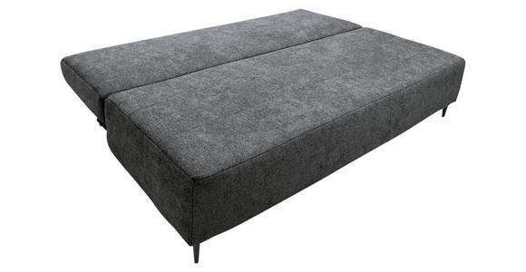 SCHLAFSOFA  mit Stoffauswahl, Liegefunktion, Schlafen auf Sitzhöhe, Rücken echt Flachgewebe Dunkelgrau  - Dunkelgrau/Schwarz, KONVENTIONELL, Textil/Metall (197/75/100cm) - Carryhome