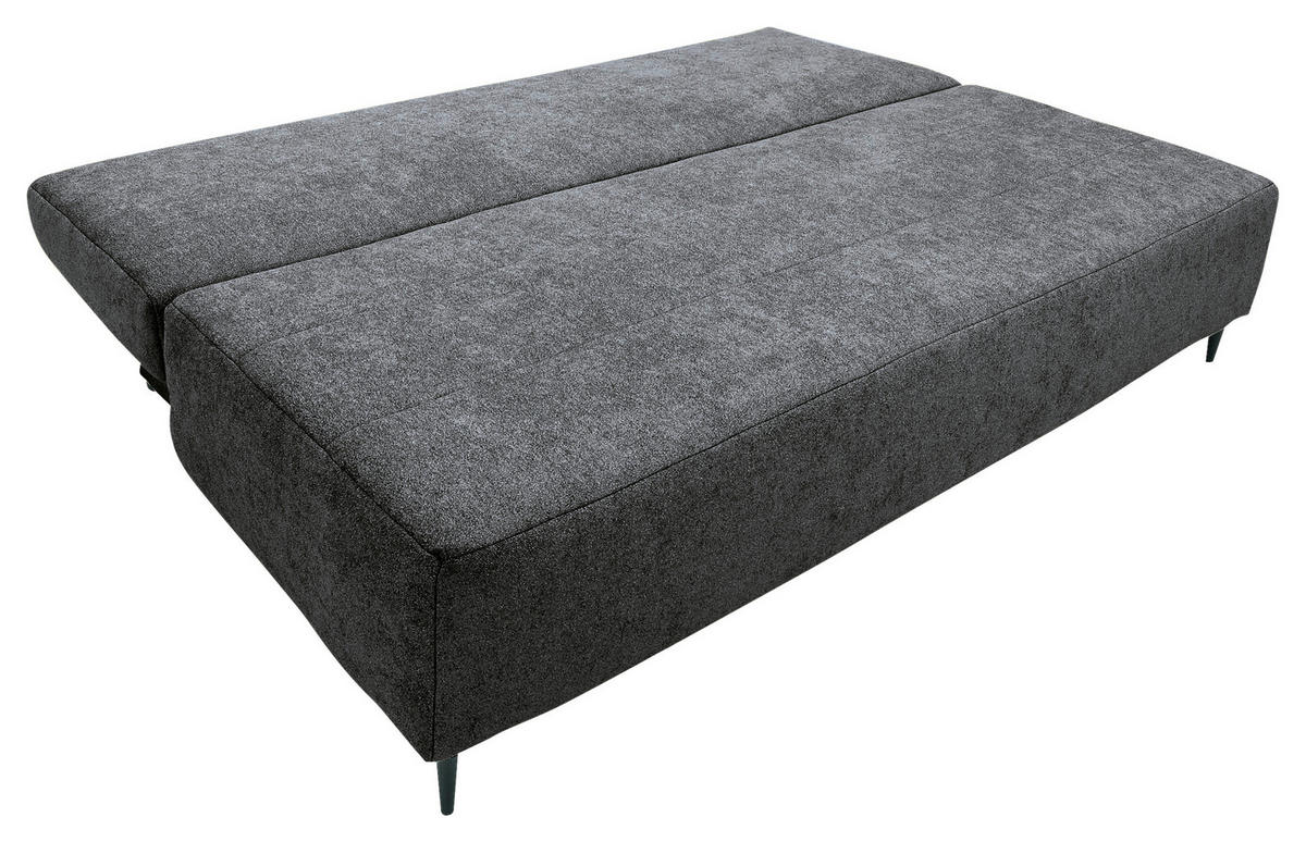SCHLAFSOFA in Flachgewebe Dunkelgrau  - Dunkelgrau/Schwarz, KONVENTIONELL, Textil/Metall (197/75/100cm) - Carryhome