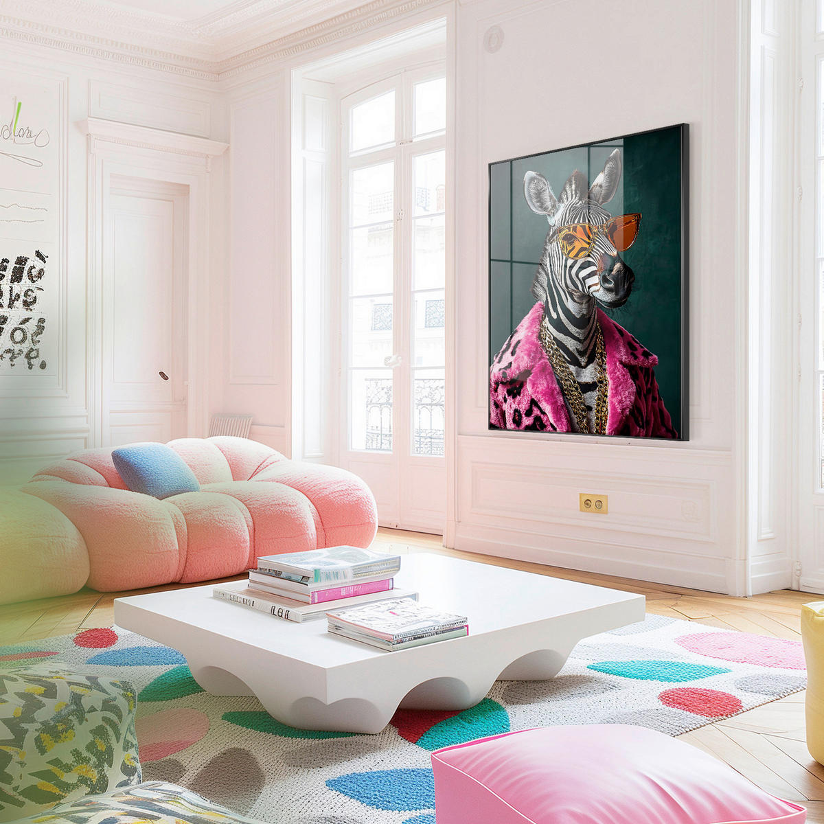 GLASBILD Tiere  - Multicolor, Basics, Glas/Holz (80/120/4cm)