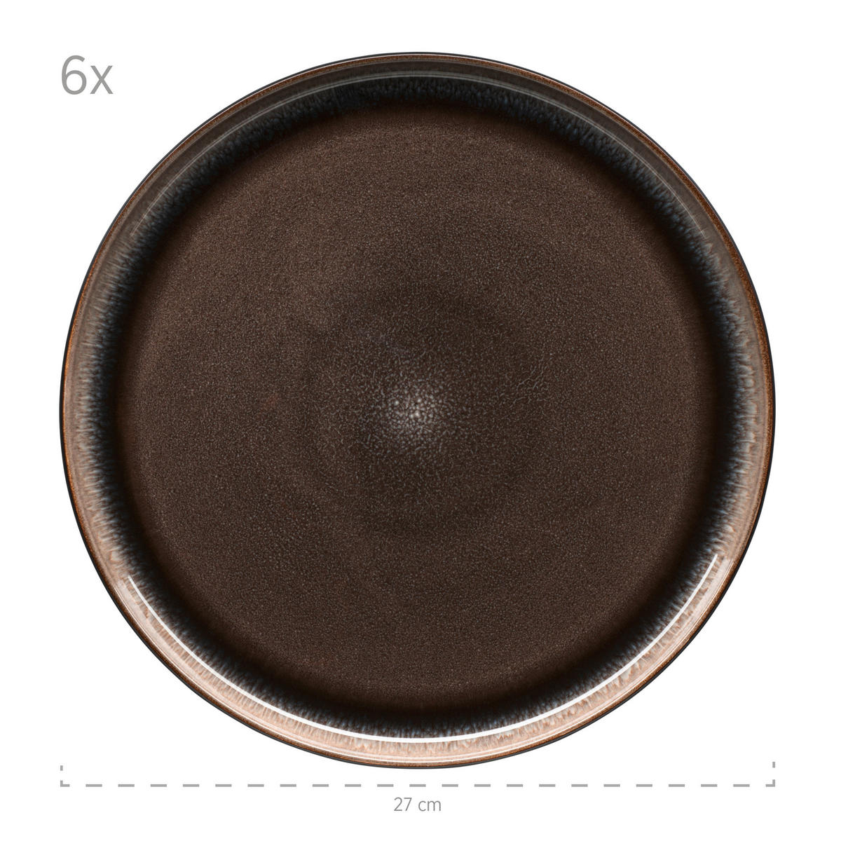 TAFELSERVICE Niara 12-teilig  - Graubraun/Schwarz, Basics, Keramik - Mäser