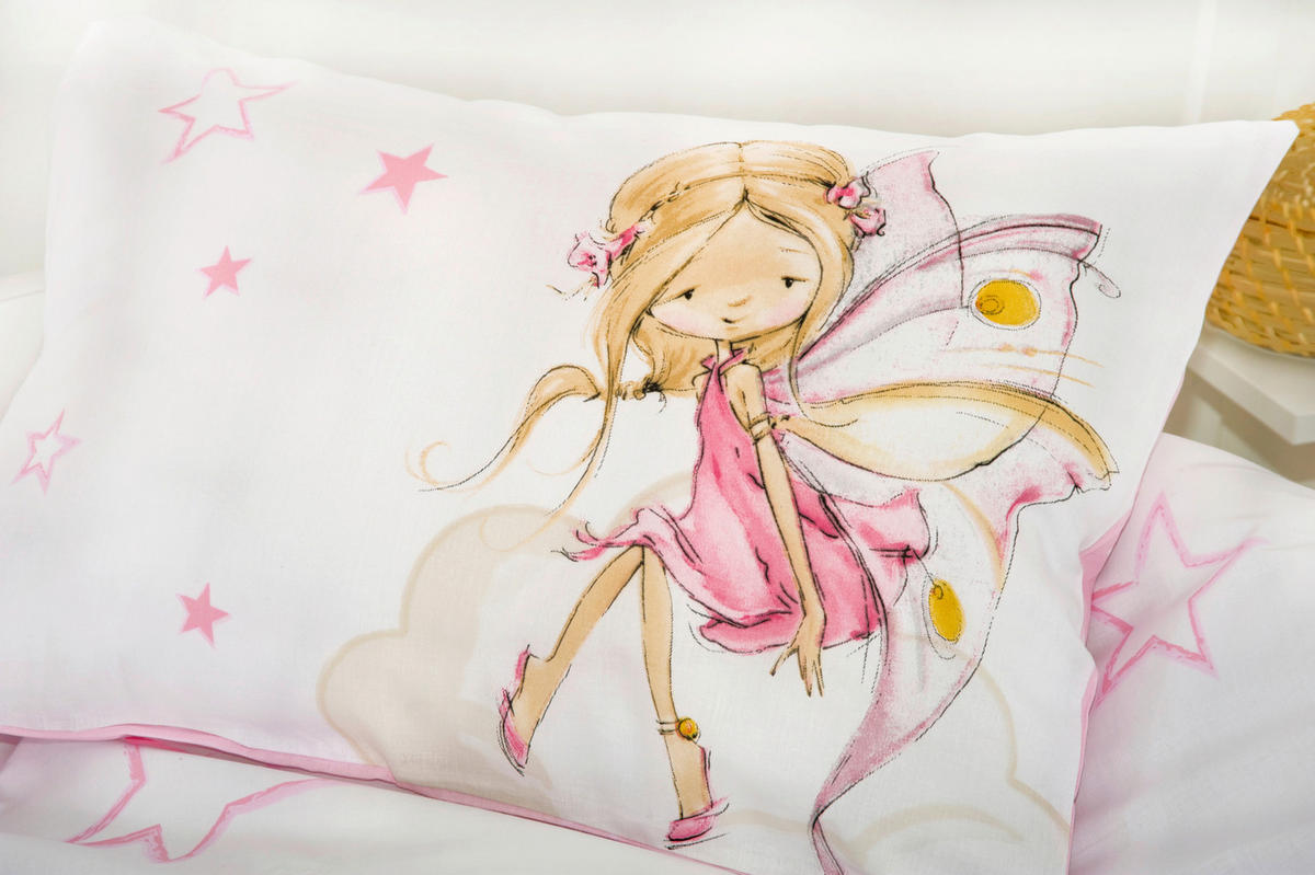 BABYBETTWÄSCHE Little Fairy 100/135 cm  - Hellrosa/Weiß, Basics, Textil (100/135cm) - baby best