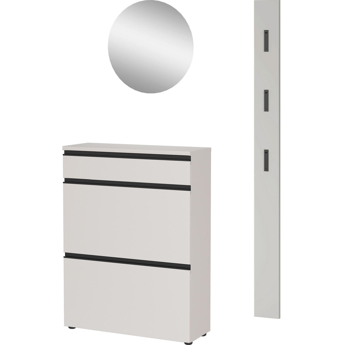 GARDEROBE 3-teilig  in 100/200/29 cm  - Beige, Design, Glas/Holzwerkstoff (100/200/29cm) - MID.YOU