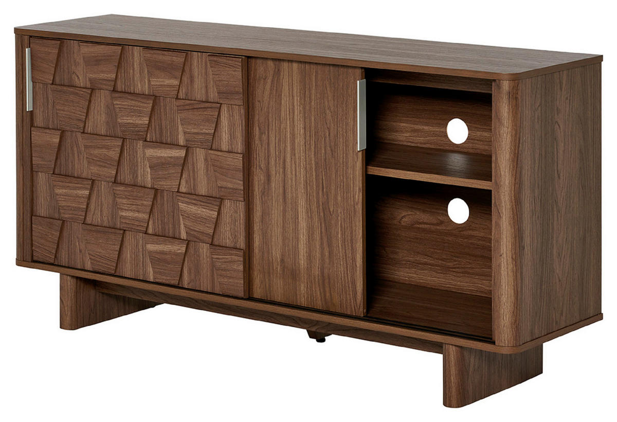 SIDEBOARD Chess  in 150/76/40 cm  - Walnussfarben/Alufarben, MODERN, Holzwerkstoff/Metall (150/76/40cm) - Livetastic