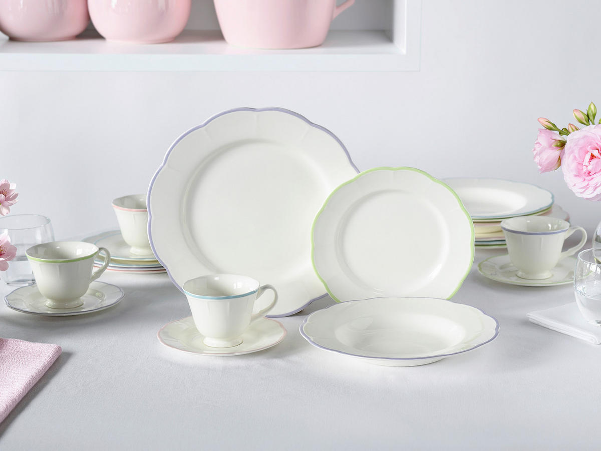KOMBI SERVIS Florine Bunt   - svijetlo ružičasta/boje limete, Basics, keramika - Creatable