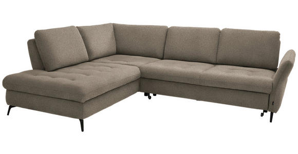 ECKSOFA in Struktur Greige  - Greige/Schwarz, Natur, Textil/Metall (233/288cm) - Valnatura