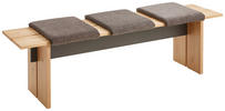SITZBANK 160/48/42 cm Graphitfarben, Eiche Artisan, Wildeiche Wildeiche massiv  - Wildeiche/Anthrazit, KONVENTIONELL, Holz/Textil (160/48/42cm) - Hom`in