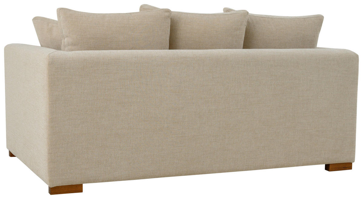 2-SITS SOFFA i flatväv beige  - beige/brun, Klassisk, metall/trä (175/80/113cm) - Carryhome