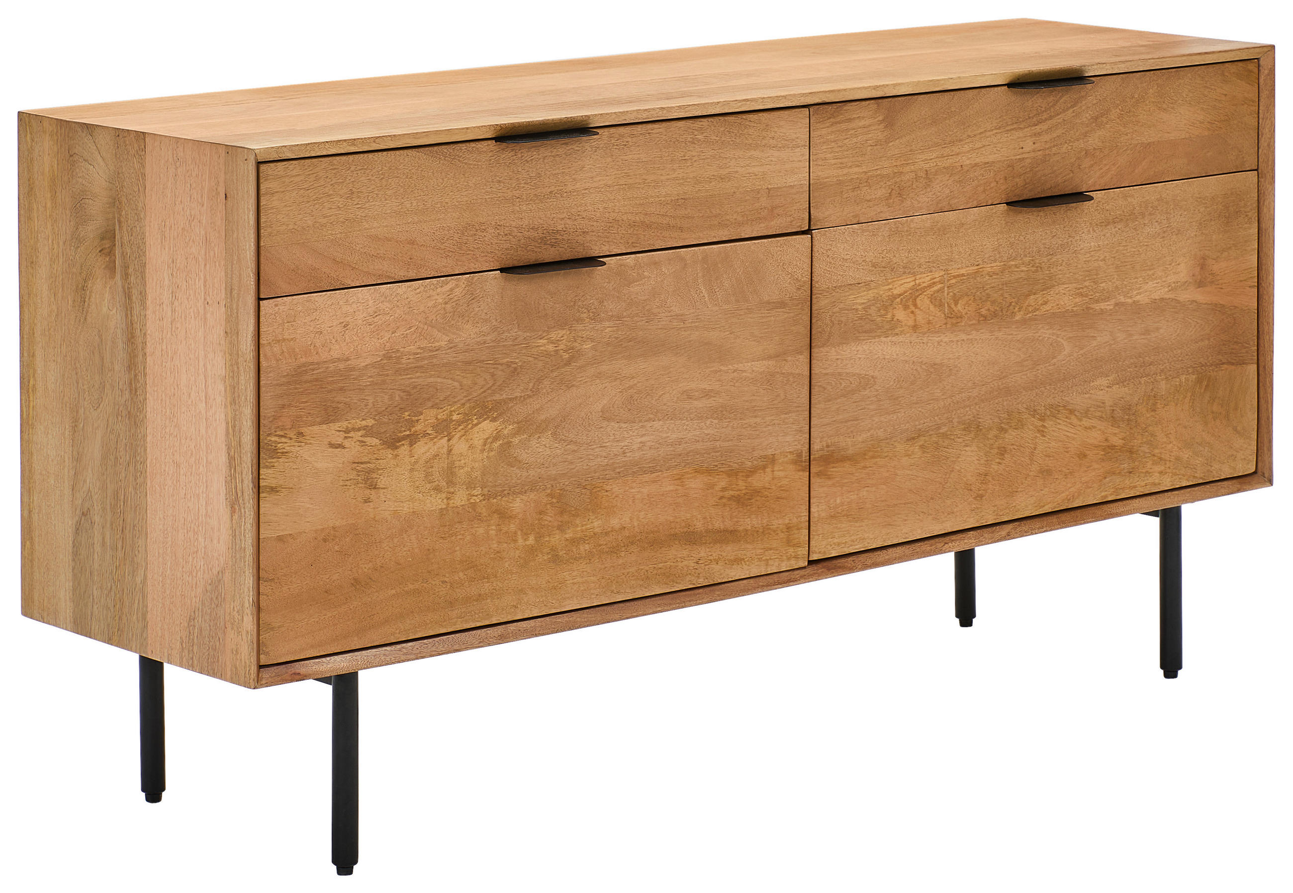 SIDEBOARD  in 140/70/40 cm  - Schwarz/Naturfarben, LIFESTYLE, Holz/Metall (140/70/40cm) - Livetastic