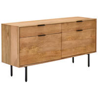 SIDEBOARD  in 140/70/40 cm  - Schwarz/Naturfarben, LIFESTYLE, Holz/Metall (140/70/40cm) - Livetastic