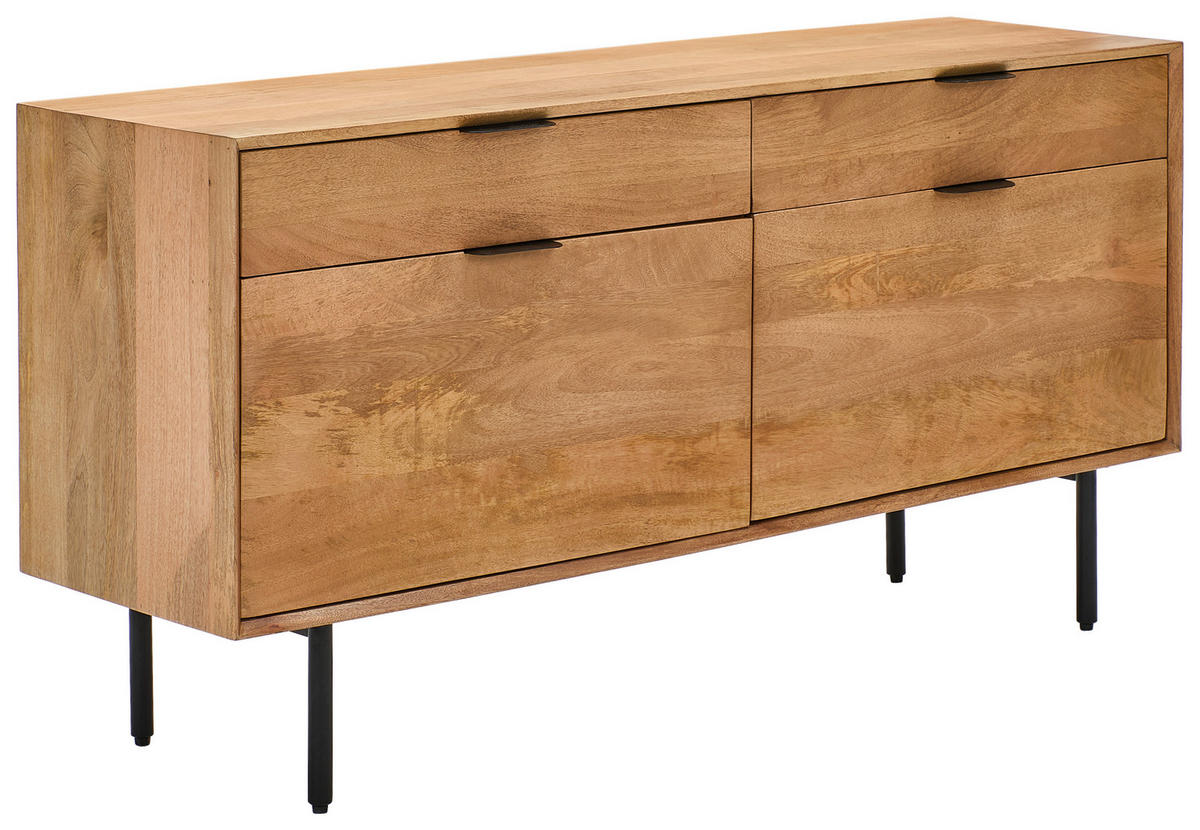 SIDEBOARD  in 140/70/40 cm  - Schwarz/Naturfarben, LIFESTYLE, Holz/Metall (140/70/40cm) - Livetastic