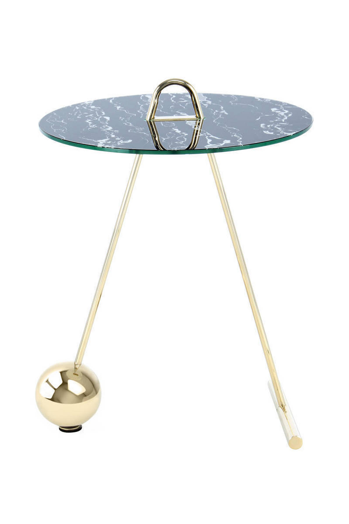 BEISTELLTISCH Schwarz, Goldfarben rund  - Goldfarben/Schwarz, Basics, Glas/Metall (46/60cm) - Kayoom