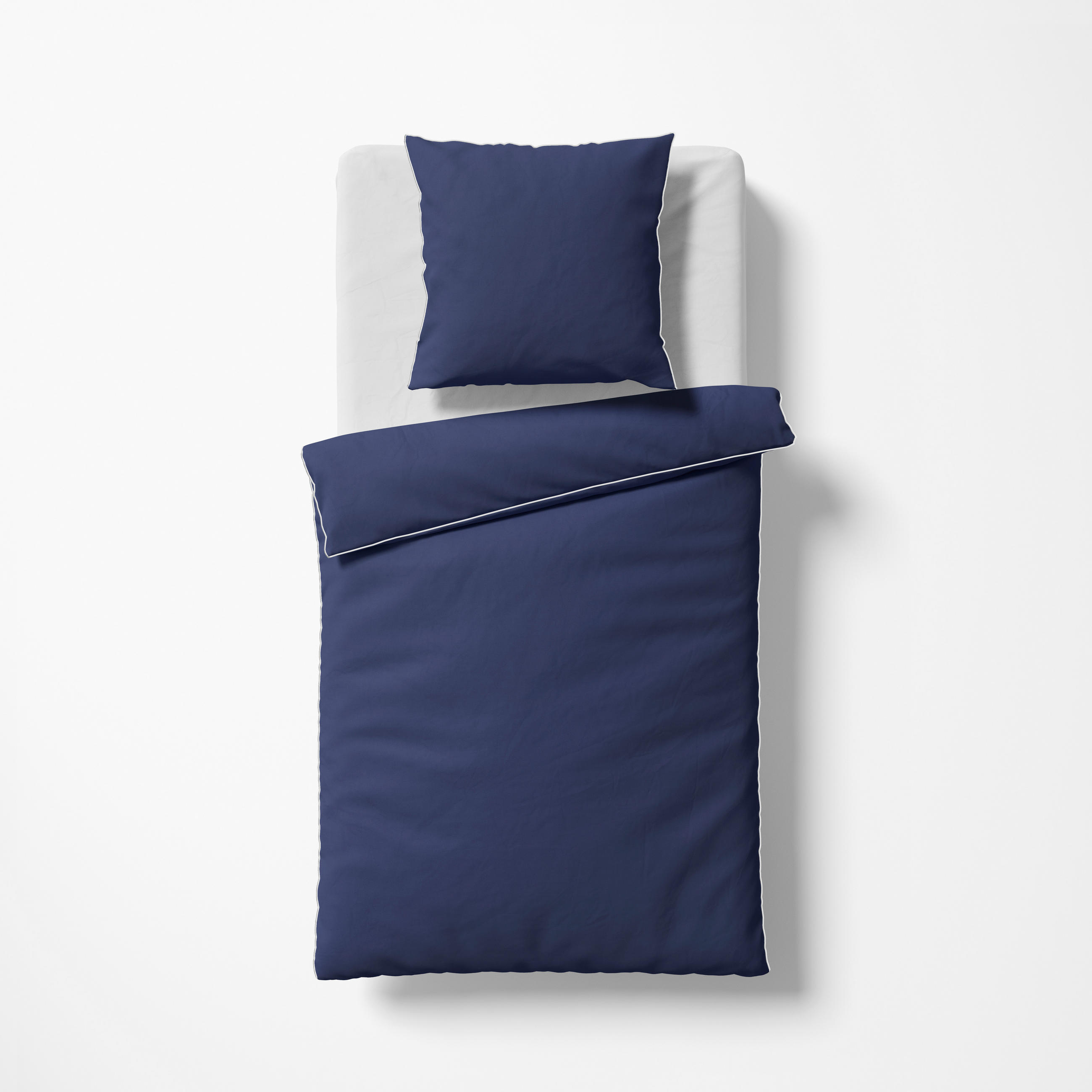 BETTWÄSCHE Schweizer Satin 135/200 cm  - Blau, Basics, Textil (135/200cm) - Fleuresse