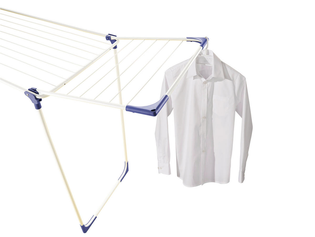 STANDTROCKNER  - Blau/Weiß, Basics, Kunststoff/Metall (181,5/88,5/56cm) - Leifheit