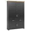 REGAL Graphitfarben, Eiche Artisan  - Graphitfarben/Eiche Artisan, Design, Holzwerkstoff/Metall (129,3/206,6/42,2cm) - SetOne by Musterring