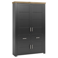 REGAL Graphitfarben, Eiche Artisan  - Graphitfarben/Eiche Artisan, Design, Holzwerkstoff/Metall (129,3/206,6/42,2cm) - SetOne by Musterring