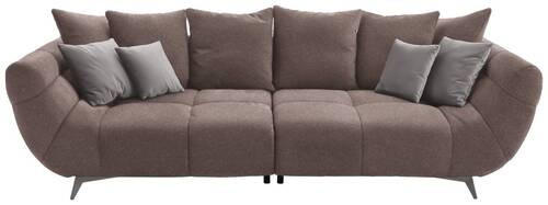 BIGSOFA Webstoff Taupe  - Taupe/Edelstahlfarben, LIFESTYLE, Textil/Metall (300/95/133cm) - Hom`in