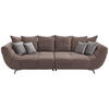 BIGSOFA Webstoff Taupe  - Taupe/Edelstahlfarben, LIFESTYLE, Textil/Metall (300/95/133cm) - Hom`in