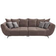 BIGSOFA in Webstoff Taupe  - Taupe/Edelstahlfarben, LIFESTYLE, Textil/Metall (300/95/133cm) - Hom`in