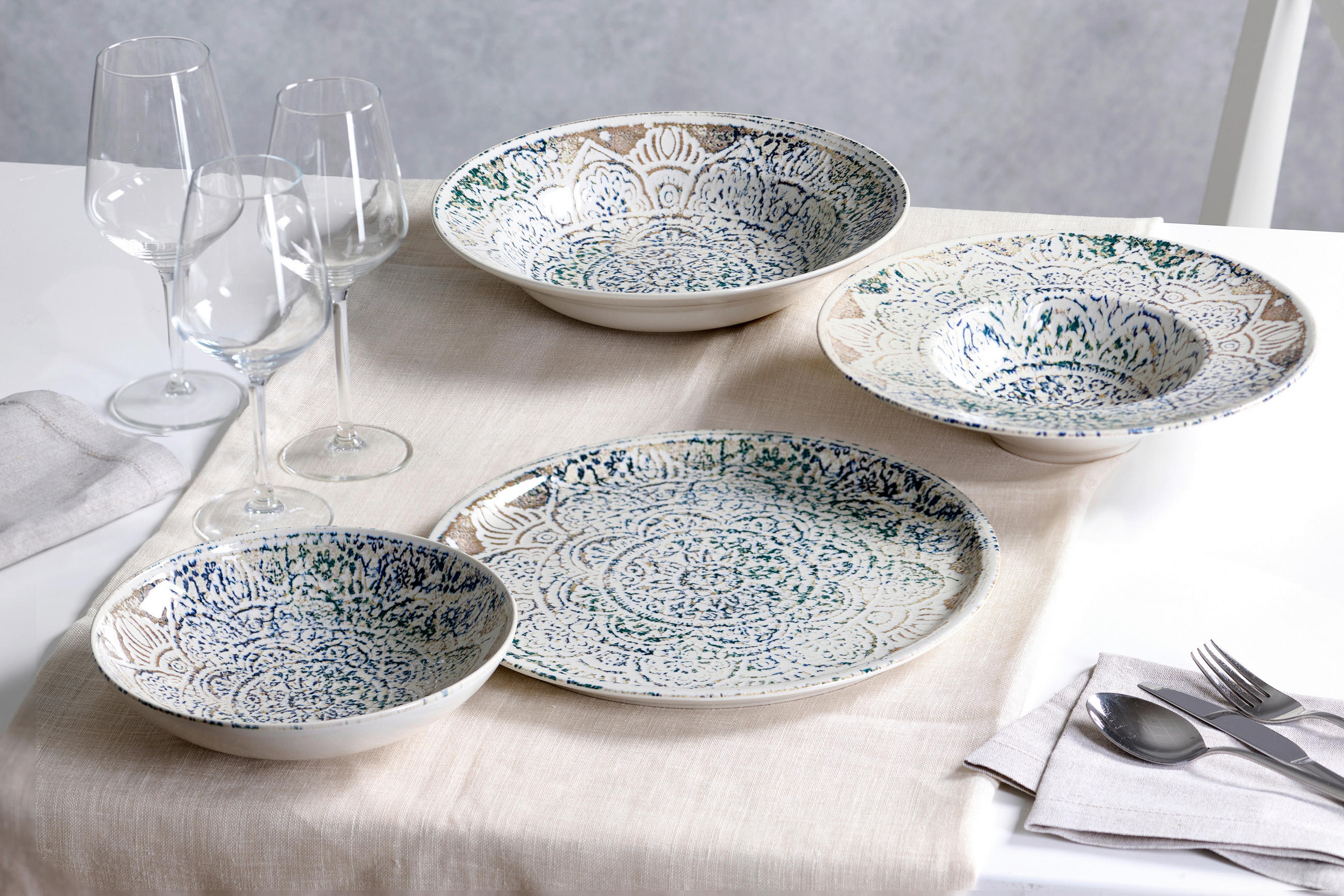 FARFURIE ADÂNCĂ 21 cm  - albastru/crem, Lifestyle, ceramică (21cm) - Ritzenhoff Breker