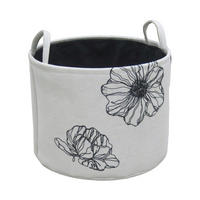 ÚLOŽNÝ KOŠÍK, kov, plast, textil - čierna/biela, Basics, kov/textil (31/23cm) - Ambia Home